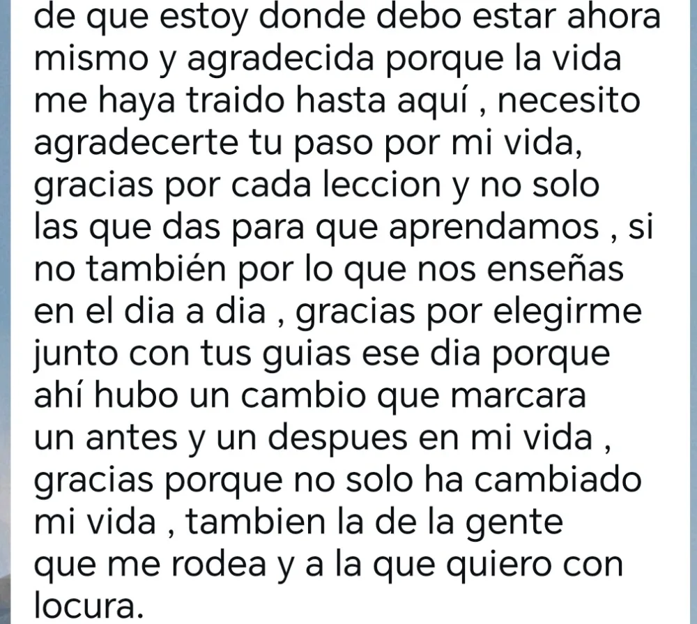 Mensaje real de una alumna: ahí hubo un cambio que marcará un antes y un después en mi vida